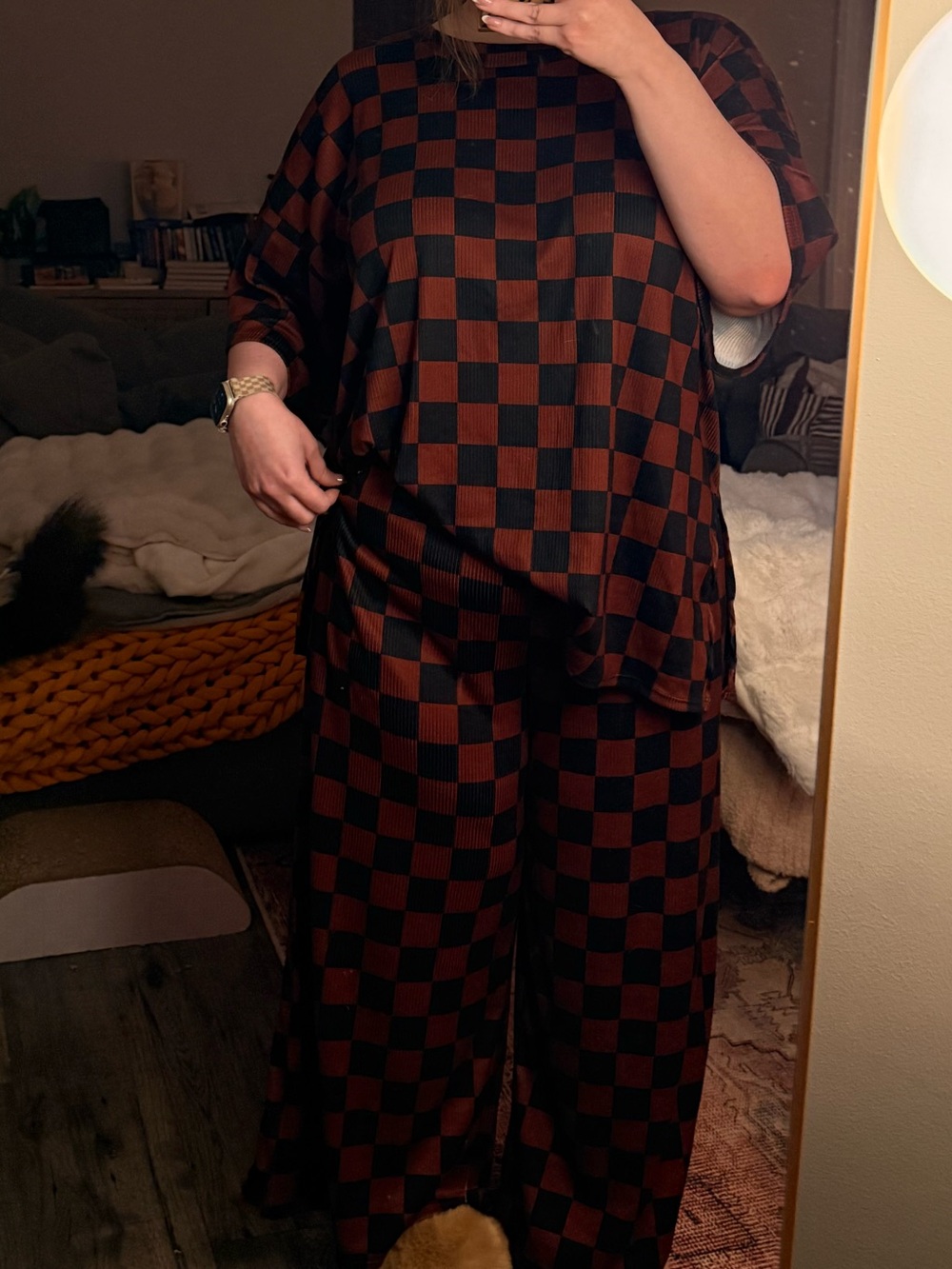 NEW! brown and black checker matching set - Picture 4 of 4